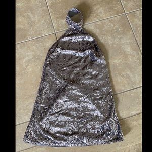 Sequin Silver High Neck Dress
